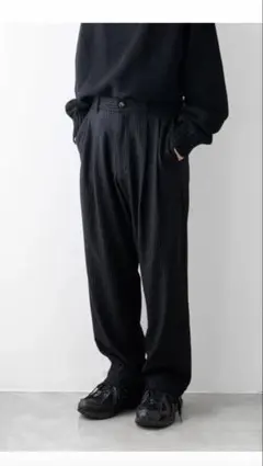 KANEMASA PHIL. カネマサフィル ストライプ ブラック ワイドパンツ