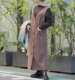 ITEMS URBANRESEARCH フロントボタンジャンスカ ブラウン