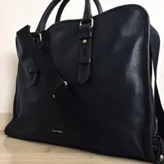 P*！様 【本物】ポールスミス 2way ビジネスバッグ 本革レザー ダークネイ