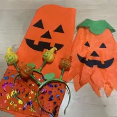 ハロウィン装飾セット ジャック・オー・ランタン　光るカチューシャ　マント