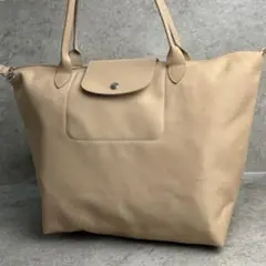 新品ロンシャン プリアージュ トートLサイズ モカ×ブラウン馬刺繍2way