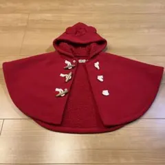 Hot Biscuits 赤 フリースポンチョ F（70〜90）