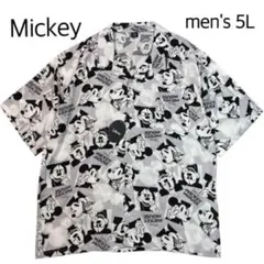 【men's 5L】 新品未使用　Mickey 開襟半袖シャツ　大きいサイズのサムネイル