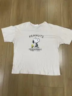 PEANUTS スヌーピー Tシャツ L カフェ店員 ウッドストック 白 半袖のサムネイル