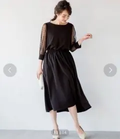 apart by lowrys OCドットチュールワンピース6S ブラック