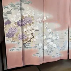 D694 訪問着 手描き花模様 正絹 着物 単衣 極美品 - メルカリ