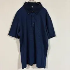 【UNIQLO】(XL)ストライプボタンダウンポロシャツ/スマートカジュアル