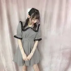 evelyn 大襟千鳥OP ワンピース