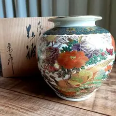 九谷焼 九谷祥文 金彩 花瓶 花生 壺 九谷焼 九谷祥文 金彩 花瓶 花生 壺 - メルカリ