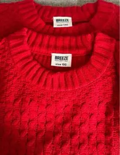 BREEZEブリーズ　ウォッシャブルニット　クリスマスカラー　100 140