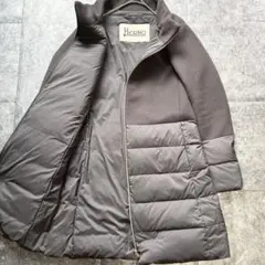 【美品】HERNO ヘルノ ウール切替 ダウンコート ダイアゴナル グレー 38のサムネイル