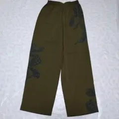 日本製　詩仙堂　by HITOSHI オリーブグリーン 手染め　ちりめん　パンツ