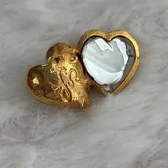 極美品✨】クリスチャンラクロワ ブローチ ゴールド ハート ロゴ