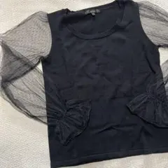 rienda レース トップス 長袖 シースルー シャツ