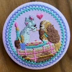 m様専用　ディズニー刺繍缶バッチ　わんわん物語　2個