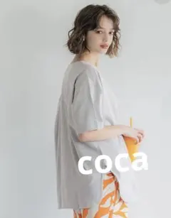 coca サイドスリット ロング Tシャツ カットソー グレー M