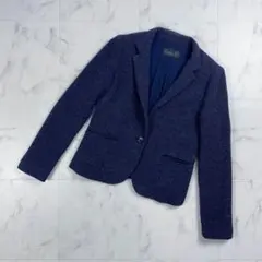 美品 BASILE28 ウール混 ジャケット ネイビー サイズ42*XC1790のサムネイル