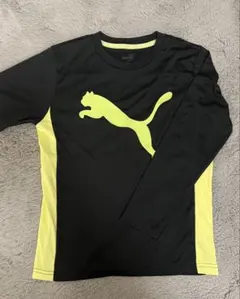 Puma 長袖カットソー 黒/黄緑140cm