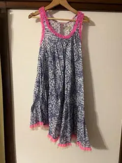 Fafa フェフェ　花柄ノースリーブミニワンピース S