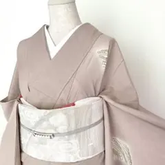 夏着物】しつけ付き モーブピンク付下げ 波菱 正絹着物 - メルカリ