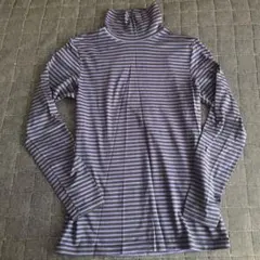 ユニクロ レディース 長袖 ボーダー ハイネック ヒートテック M