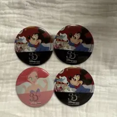 ディズニー 缶バッジ 4個セット