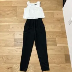 美品 スパイラルガール オールインワン 黒白 切替 Fサイズ 人気 レディース