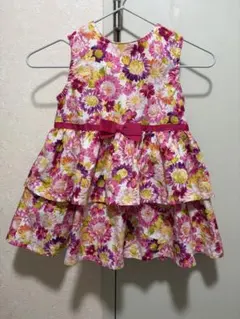 花柄 ティアードワンピース ノースリーブ