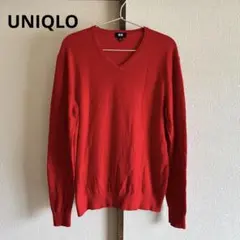 UNIQLO コットンカシミヤVネックセーター　赤