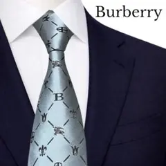 BURBERRY BLACK LABEL バーバリー　ネクタイ　モノグラム　水色