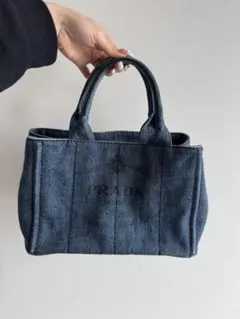 PRADA デニムトートバッグ ダークブルー