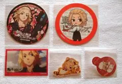 匿名配送 東京リベンジャーズ 佐野万次郎 コースター ステッカー 5点セット