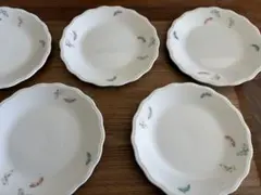 深川製磁　蝶の絵柄 皿 5枚セット