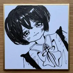 レゼ ファンアート 手描きイラスト アナログ 色紙 チェンソーマン