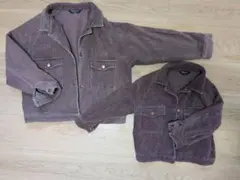 devirock　 茶色 コーデュロイ 長袖ジャケット　ペア　140 110