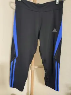 adidas スポーツ用 7分丈パンツ ブラック ブルーレディースのサムネイル