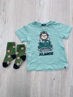 XLARGE ミントグリーン Tシャツと靴下セット110センチ