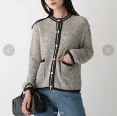 オペークドットクリップ トップス ニットカーディガン 春服
