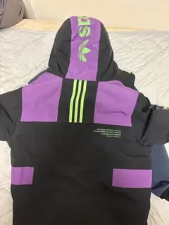 adidas ダウンジャケット ブラック/パープル S