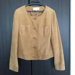 スエードジャケット ノーカラージャケット