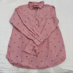 TOMMY HILFIGER 赤白ストライプ 長袖シャツ XS