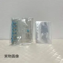 クリア バインダー シール帳 A7 透明 リフィル付 6穴 ブルー 収納