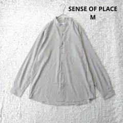 【センスオブプレイス】アーバンリサーチバンドカラーシャツ ライトグレー 長袖 М