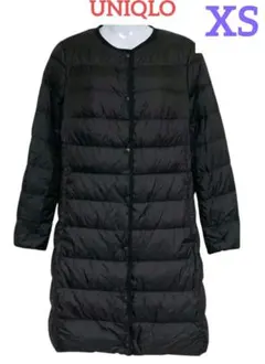 XS UNIQLO ウルトラライトダウン ロング丈 ブラック ボタン 軽量