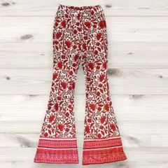 花柄 ワイドパンツ