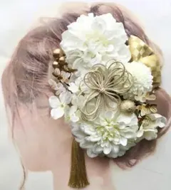 どらこ様専用★+パールガーランド、水引ロング　愛らしい髪飾り 結婚式 卒業式