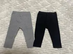 UNIQLO ベビー リブレギンスパンツ　80cm 2枚セット　黒　グレー
