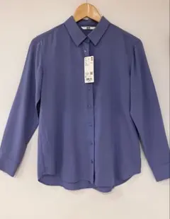 【新品タグ付き】UNIQLO ブラウス 長袖 ブルー S