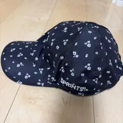 SPRINTS キャップ 花柄 ブラック　ランニング　男女兼用