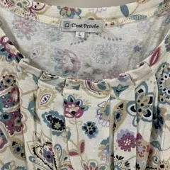 C'est Privée 花柄 半袖カットソー Lサイズのサムネイル